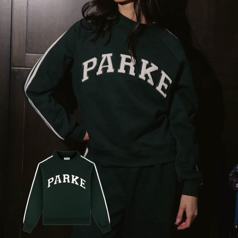 PARKE Forest Sport Stripe Mockneck